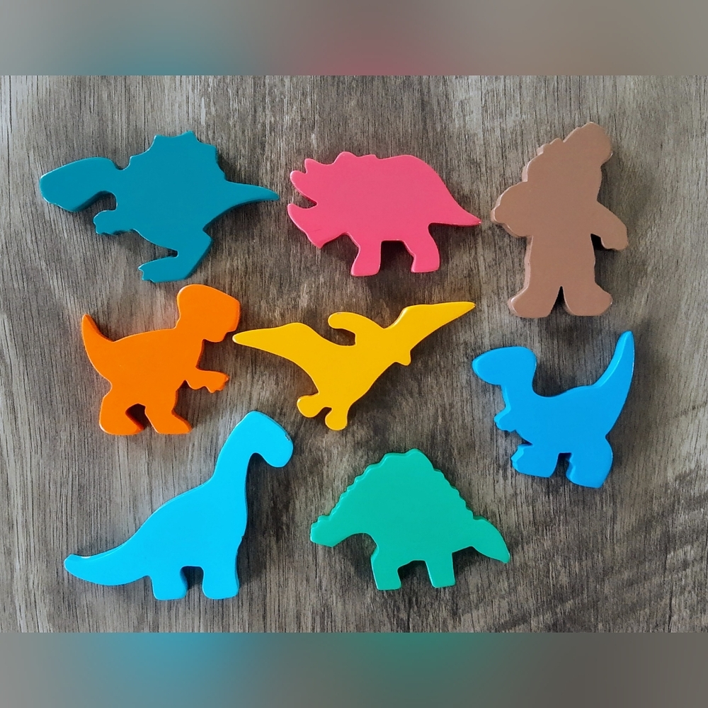 Shure Chunky Wooden Dinosaur Puzzle and Book - Picture 5 of 6